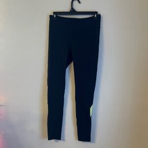 Under Armour Black Leggings with Bright Green Detail